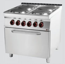 RM Gastro SPT 90/80 11 E Elektromos tűzhely 4 kör alakú főzőlappal, légkeveréses sütővel || Skilltrade.hu - Minden ami Nagykonyha
