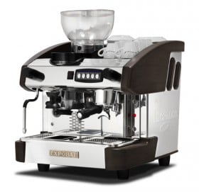 Expobar NEW ELEGANCE MINI CONTROL egykaros kávégép darálóval - fa borítással