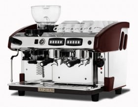 Expobar NEW ELEGANCE CONTROL kétkaros kávégép darálóval - bordó színben