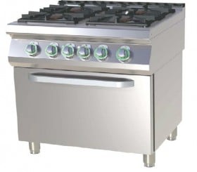 RM Gastro SPT 780/21 GE Gáztűzhely 4 égővel, elektromos sütővel